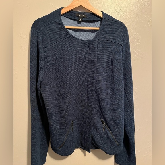 Torrid Teal Studio Double Knit Moto Jacket - Picture 5 of 13